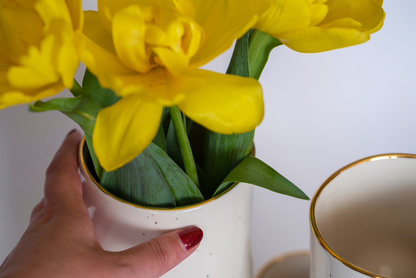 Porcelain vase CURVED GALAXY OMBRE - ZLATNAporcelain