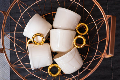Porcelain cappuccino cup white & gold - ZLATNAporcelain