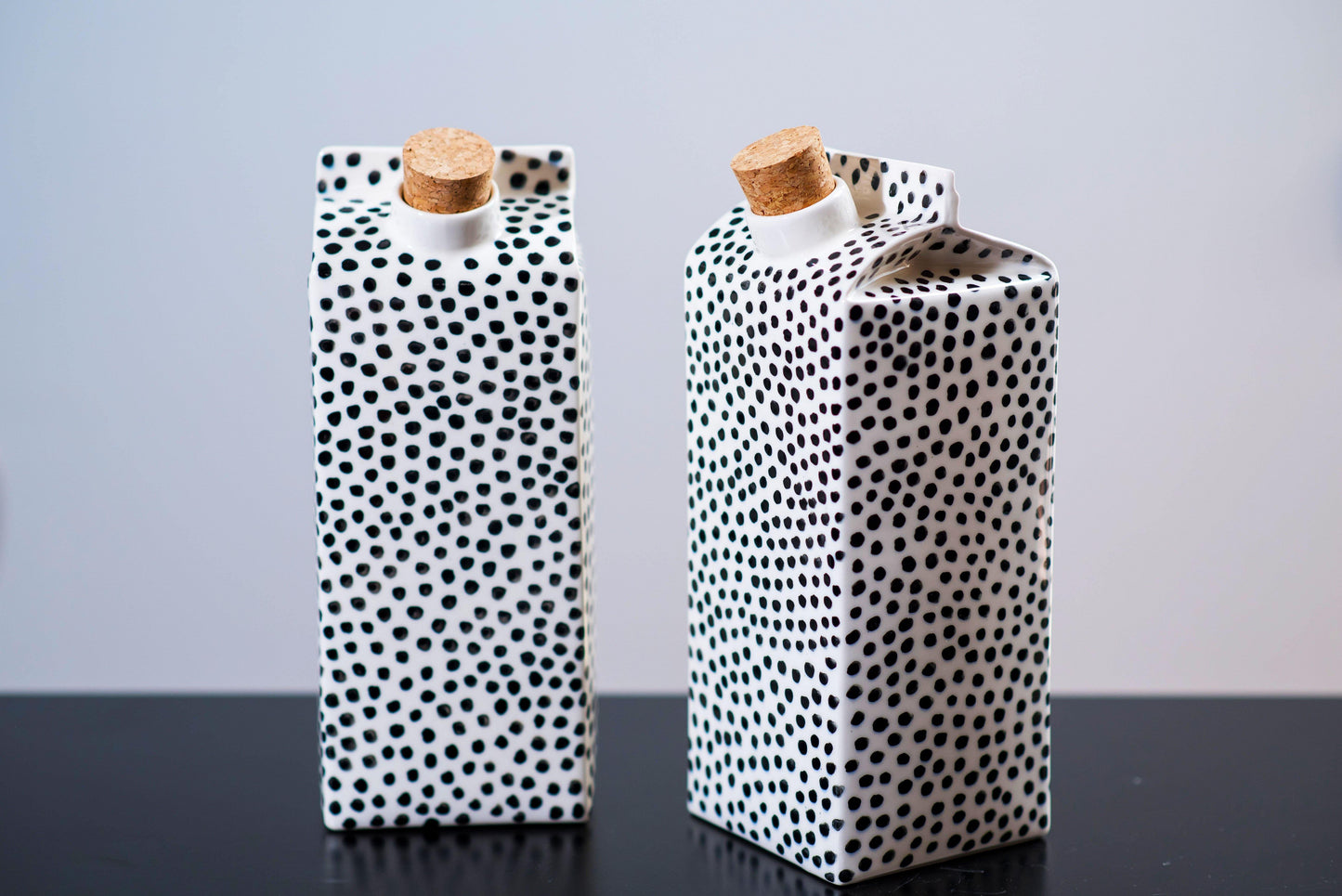 Black dotted milk jug - Limited Edition - ZLATNAporcelain