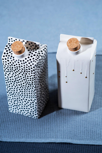 Black dotted milk jug - Limited Edition - ZLATNAporcelain